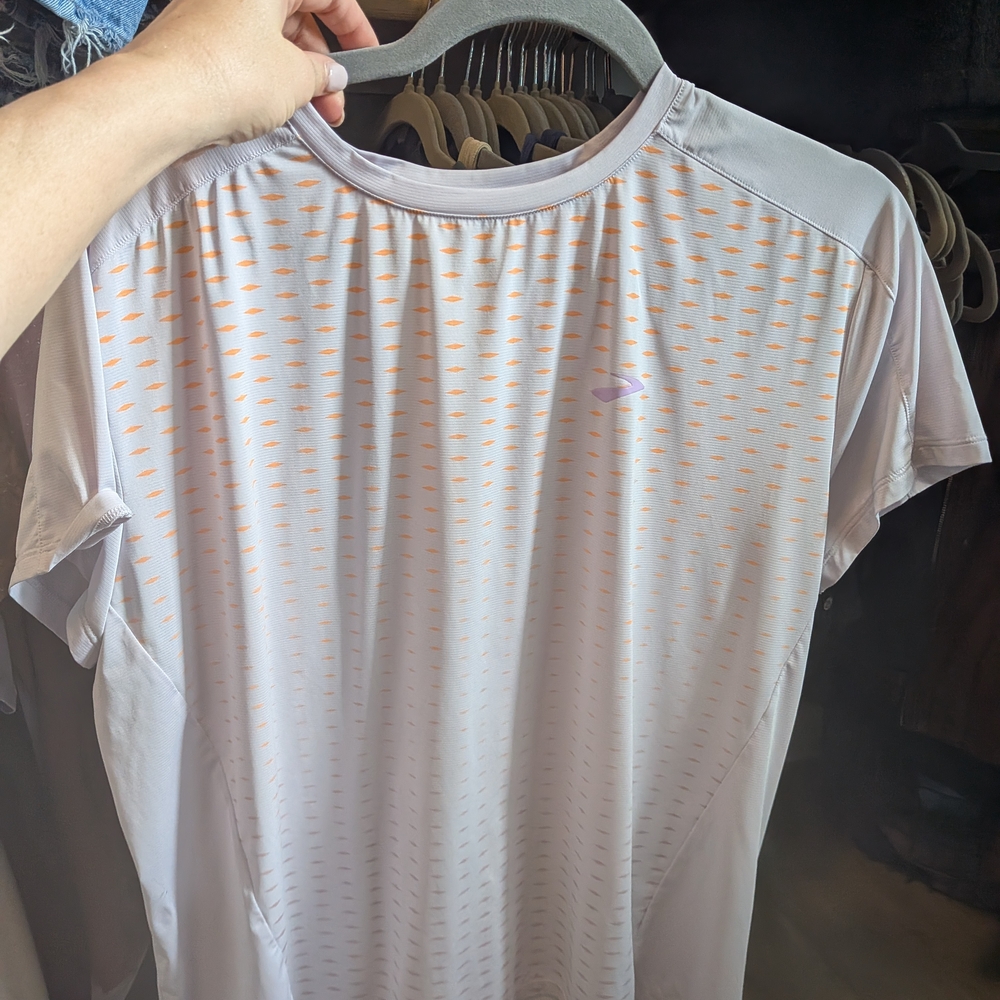 Brooks Light Gray and Orange Men's Tee